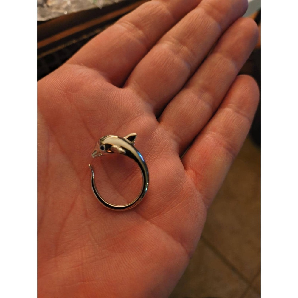 Sterling Silver Dolphin Ring Size 6